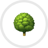 Icône d'arbre sur fond blanc.