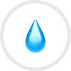 Goutte bleue sur fond blanc.